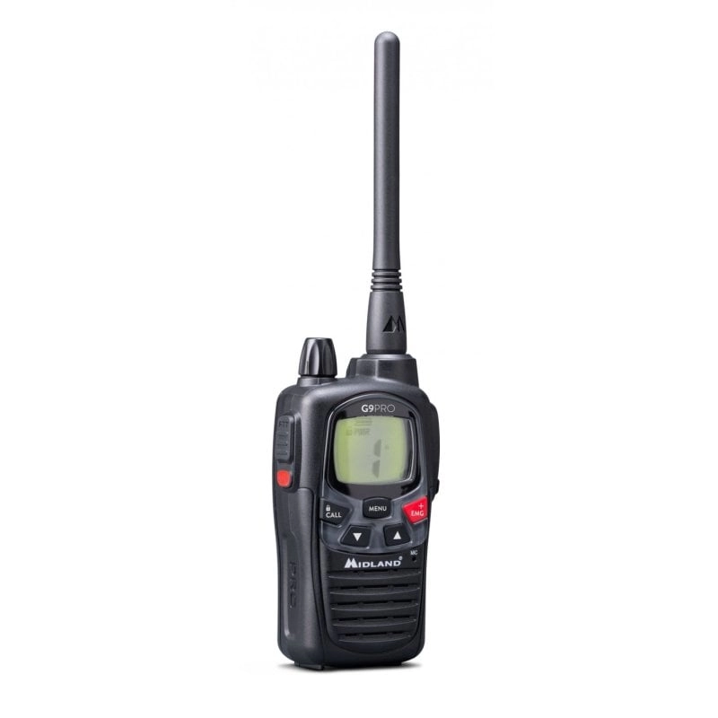 Midland G9 Pro Walkie-Talkie, Dualband, Reichweite 10 km, Schwarz