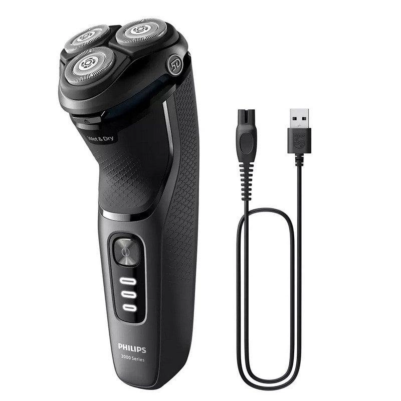 Rasierer Philips Shaver 3000 Series S3343/13 Schwarz Chrom Nass Trocken PowerCut