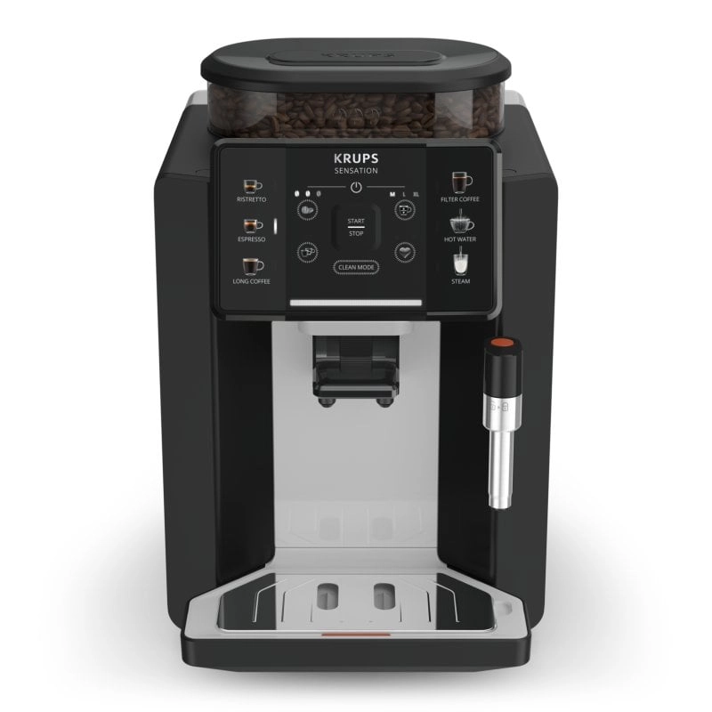 Krups Sensation C10 EA910A10 Kaffeevollautomat mit Mahlwerk, 15 Riegel, schwarz