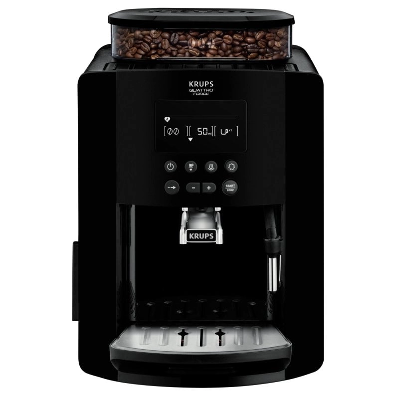 Krups Arabica EA8170 Superautomatische Kaffeemaschine mit Mahlwerk, 15 Riegel, Schwarz