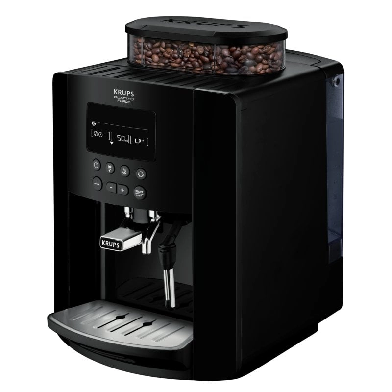 Krups Arabica EA8170 Superautomatische Kaffeemaschine mit Mahlwerk, 15 Riegel, Schwarz