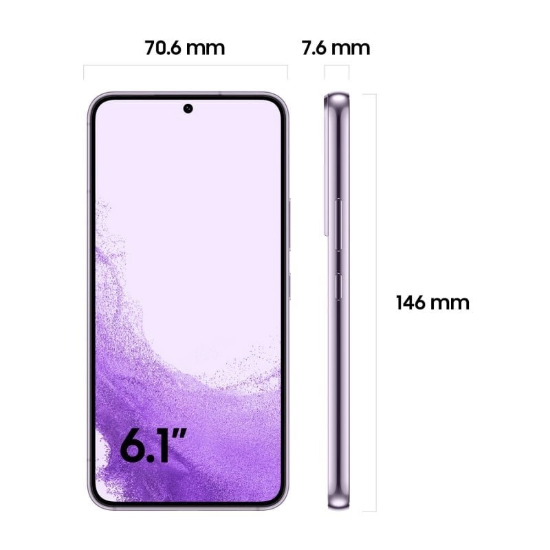 Samsung Galaxy S22 SM-S901B 15,5 cm (6.1") Dual-SIM 5G USB Typ-C 8 GB 128 GB 3700 mAh Violett