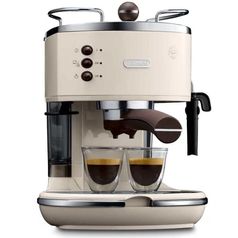 DeLonghi Icona Vintage ECOV311.BG Espressomaschine, 15 Bar, Mahagoni/Creme