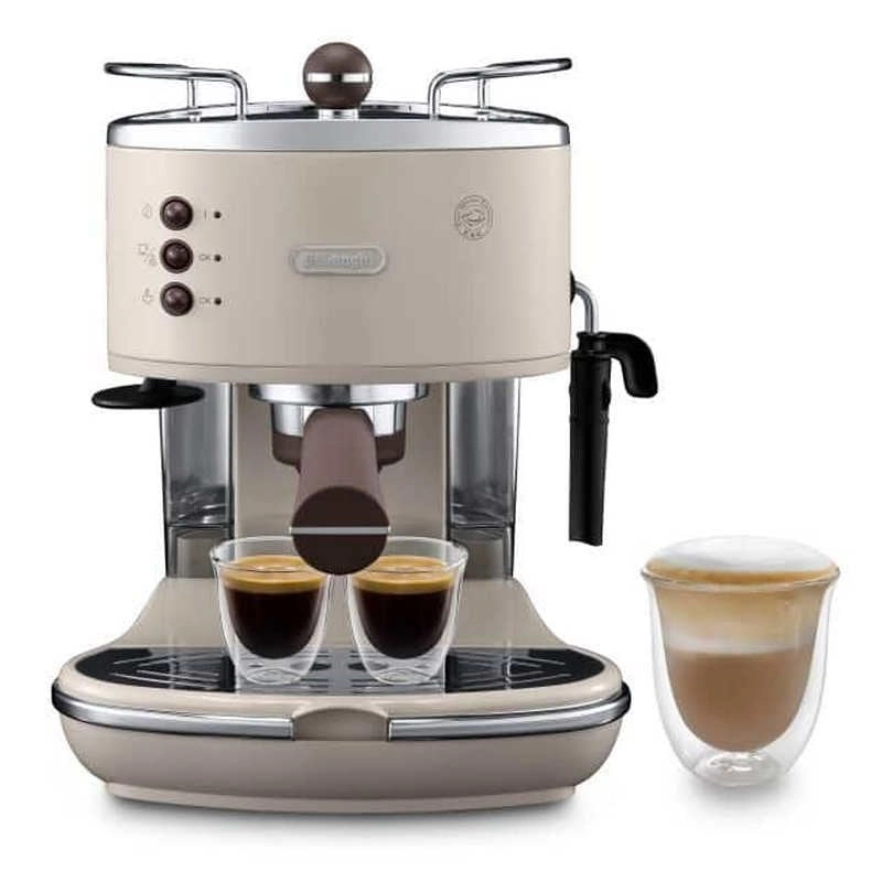 DeLonghi Icona Vintage ECOV311.BG Espressomaschine, 15 Bar, Mahagoni/Creme