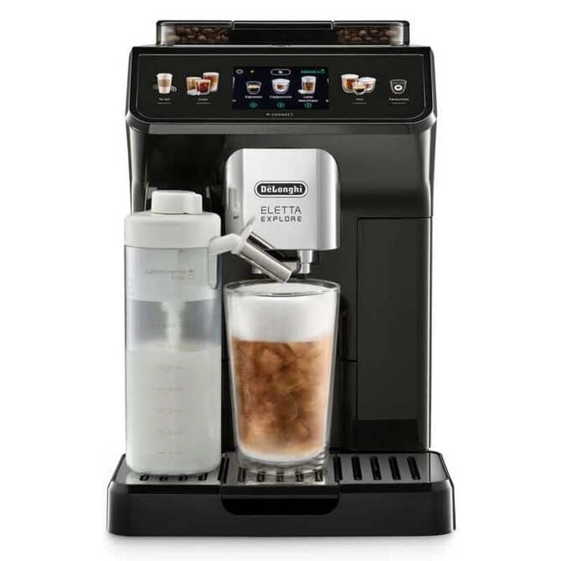 DeLonghi Eletta Explore ECAM450.65.G Superautomatische Kaffeemaschine mit Mahlwerk, 19 Riegel, Dunkelgrau