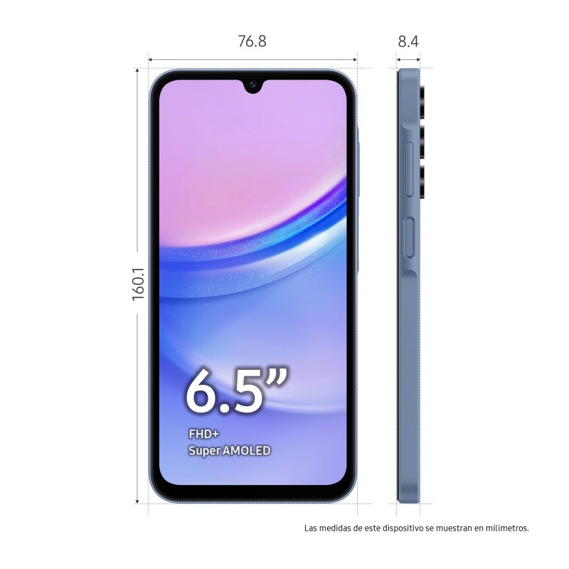Samsung Galaxy SM-A155F 16,5 cm (6.5") Hybride Dual-SIM Android 14 4G USB Typ-C 4 GB 128 GB 5000 mAh Blau