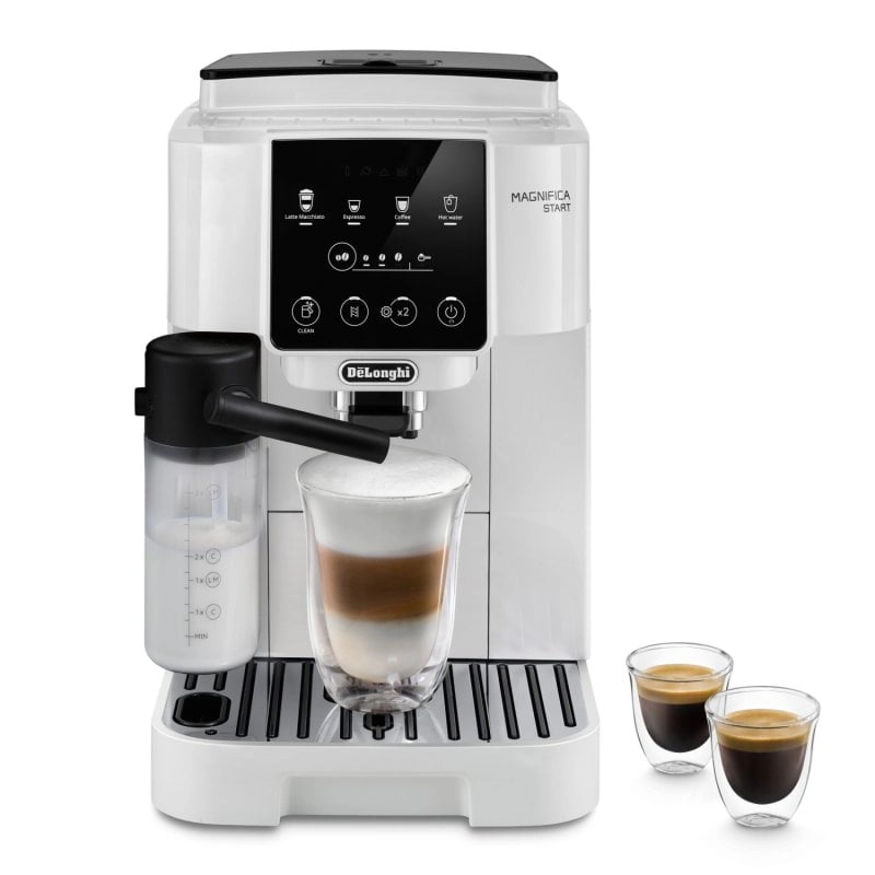 DeLonghi Magnifica Start ECAM220.61.W Superautomatische Kaffeemaschine mit Mahlwerk, 15 Riegel, Weiß