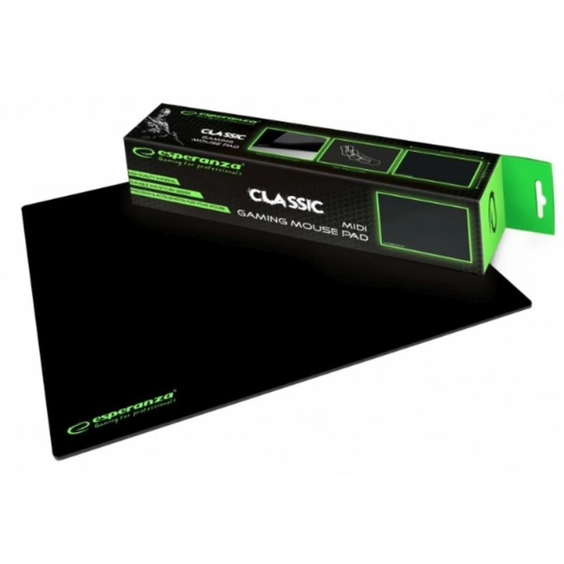 Mauspad Esperanza EGP102K Schwarz Gaming Monochrom Gummierte Unterseite 300 x 240 mm