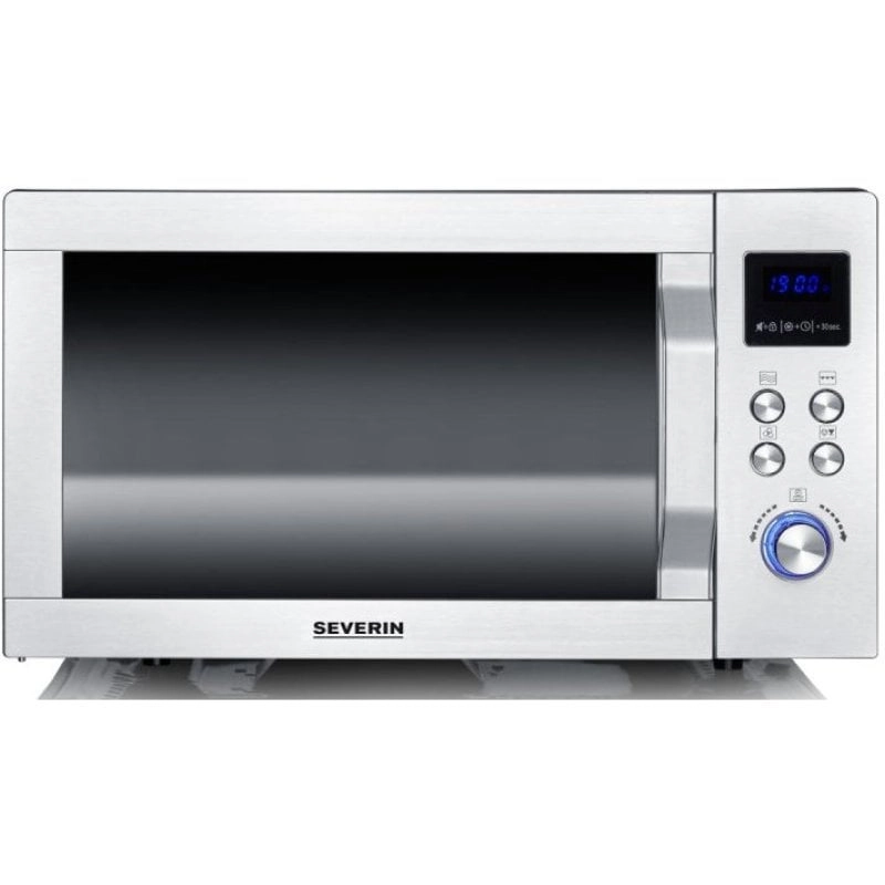 Severin MW 7777 Mikrowelle, 3-in-1-Grill und Konvektionsglasboden, 25 l, 900 W, Edelstahl
