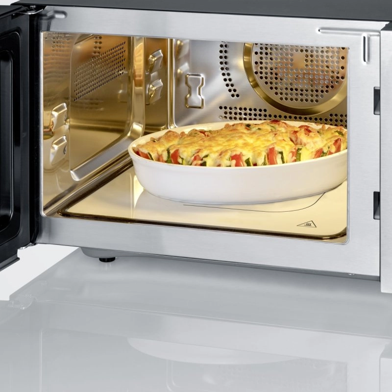Severin MW 7777 Mikrowelle, 3-in-1-Grill und Konvektionsglasboden, 25 l, 900 W, Edelstahl