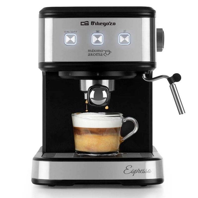 Orbegozo EX 5210 Espressomaschine, 20 Bar, Schwarz/Edelstahl