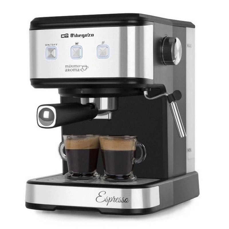 Orbegozo EX 5210 Espressomaschine, 20 Bar, Schwarz/Edelstahl