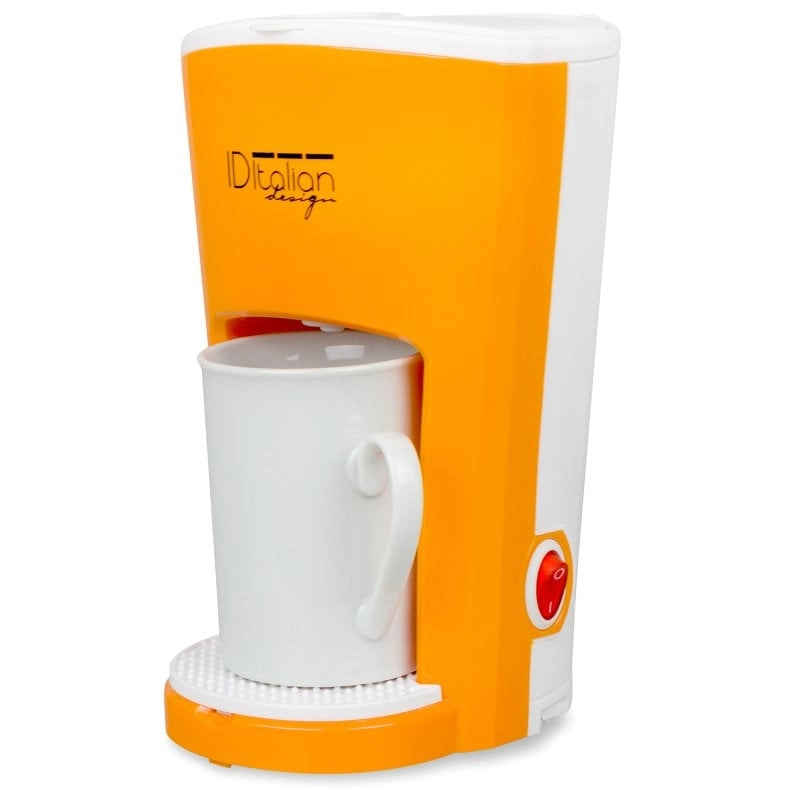 Italian Design Total Funny Pro Tropfkaffeemaschine, 1 Portion, Orange/Weiß