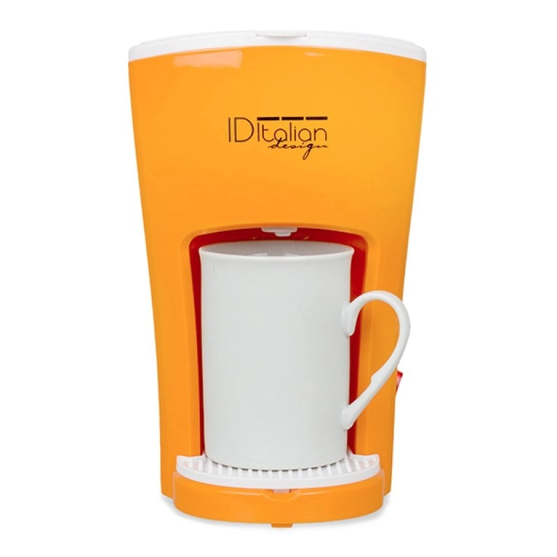Italian Design Total Funny Pro Tropfkaffeemaschine, 1 Portion, Orange/Weiß