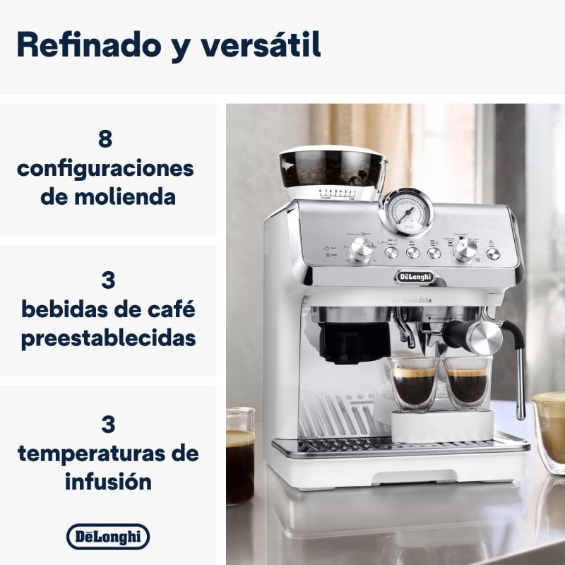 DeLonghi La Specialista Arte EC9155.W Espressomaschine mit Mahlwerk, 15 Riegel, Edelstahl