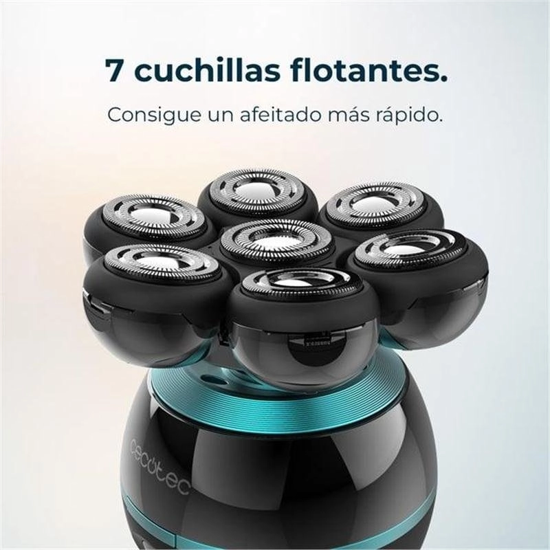 Cecotec Bamba PrecisionCare Totenkopfrasierer mit 7 schwebenden Klingen und Ladestation