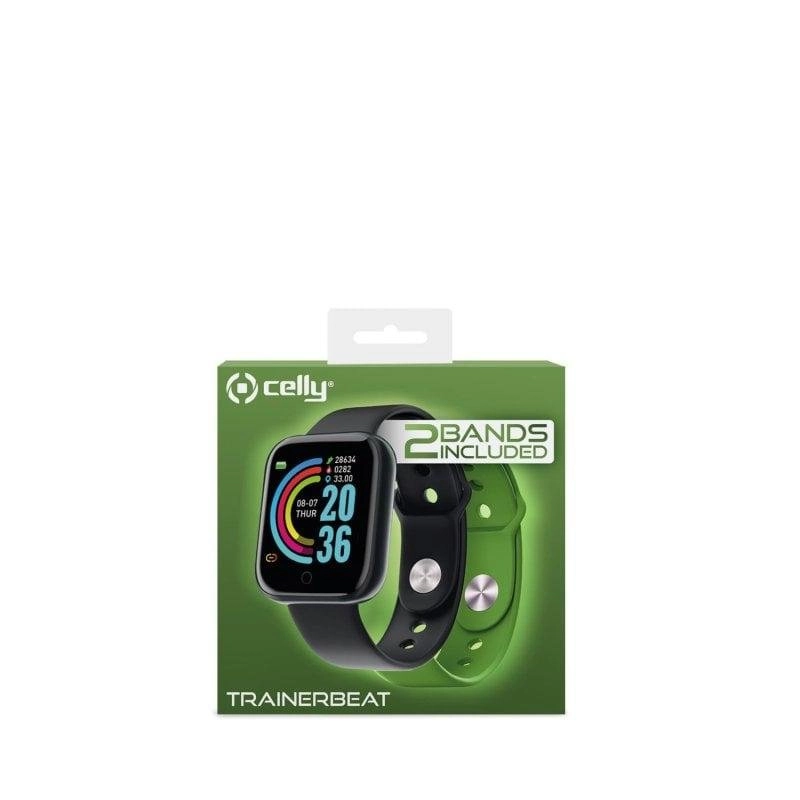 Celly Trainerband Bluetooth 1.44" LCD Schwarz IP67 Pulsmesser SpO2 Schlafanalyse 27,2g
