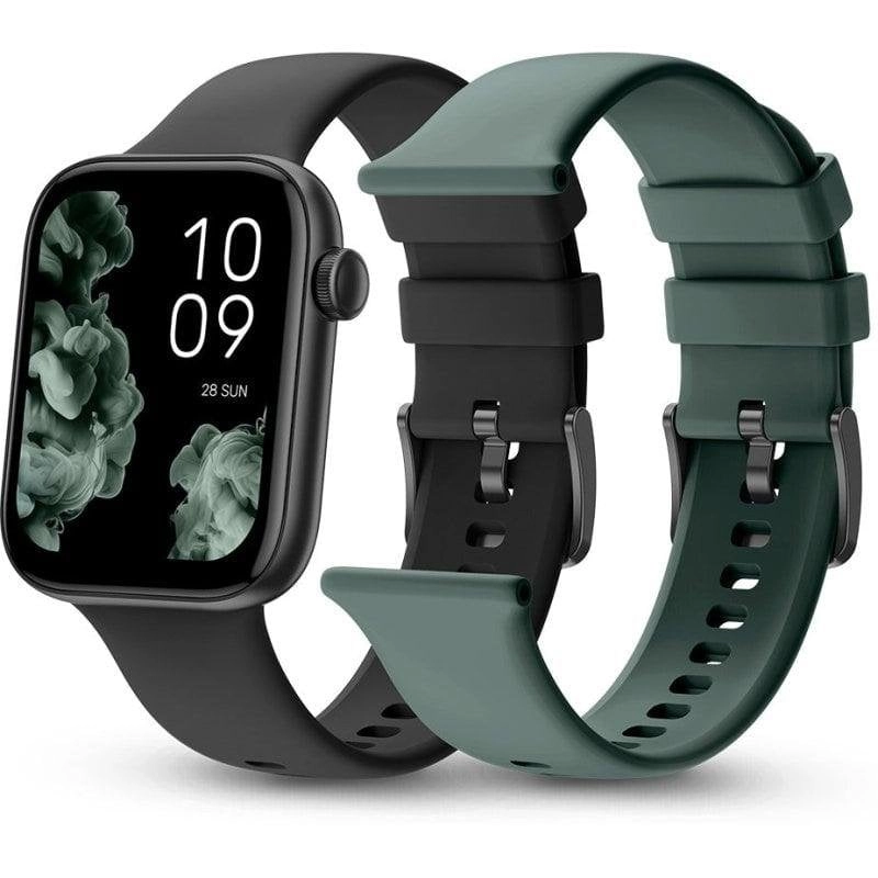 SPC Smartee Duo 2 Bluetooth 46,6mm AMOLED Schwarz und Oliv Einheitsgröße IP68 SpO2