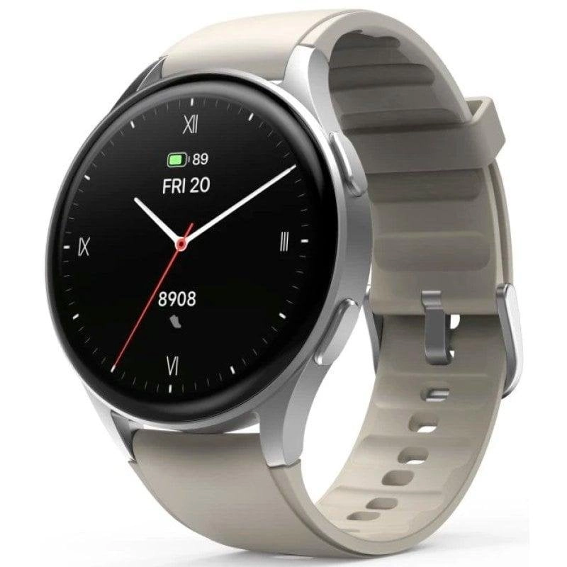 Hama 8900 Bluetooth GPS 42mm AMOLED Silber/Beige M IP68 SpO2 Herzfrequenz Schlafmonitor