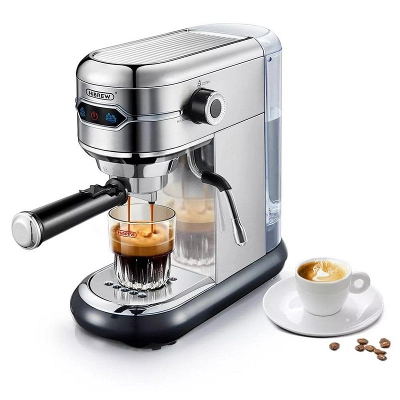HiBREW H11 Halbautomatische Espressomaschine, 1,1 l, 19 Bar, Silber