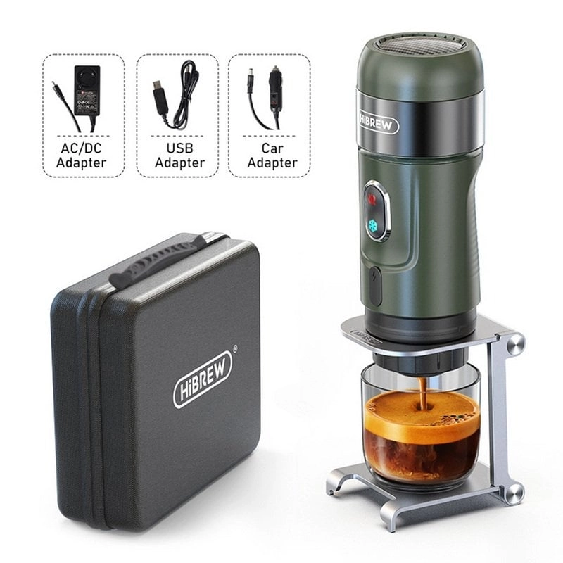 HiBREW H4B – kabellose, tragbare Kaffeemaschine mit wiederaufladbarem 2200-mAh-Akku, Grün