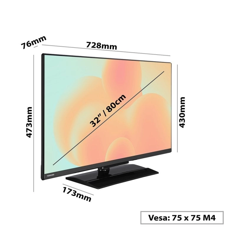 Toshiba 32LV3E63DG 32" LED FullHD HDR10 Dolby Audio Smart TV