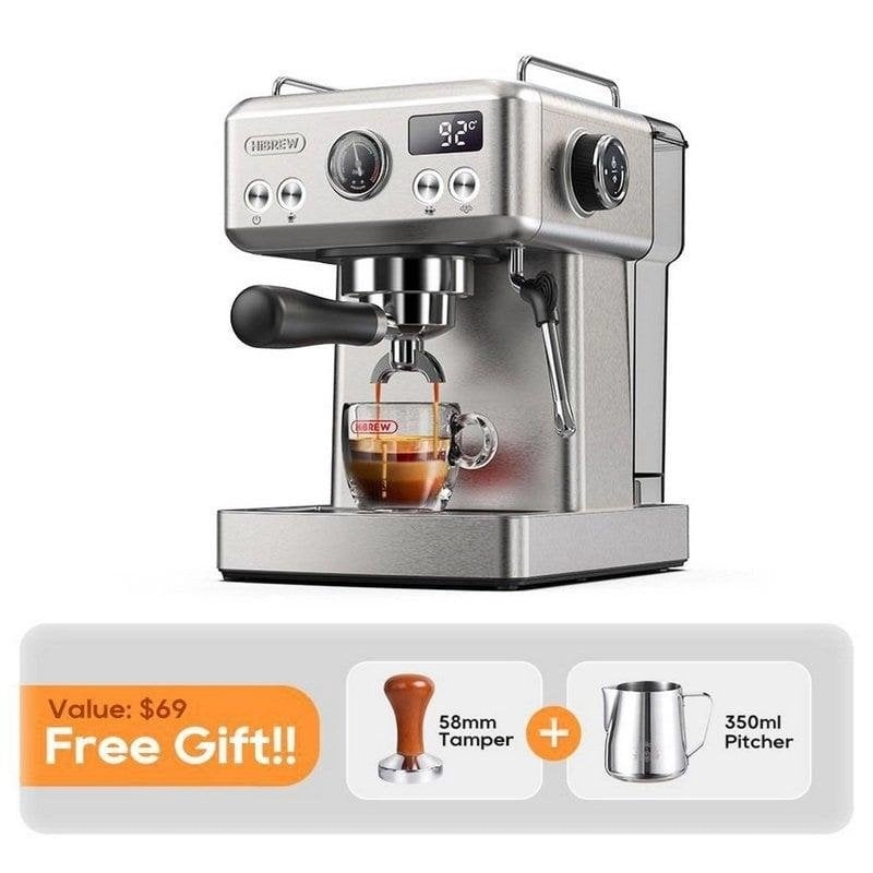 Kaffeemaschine Halbautomatisch HiBREW H10A 1,8 l 19 Bar mit Milchaufschäumer