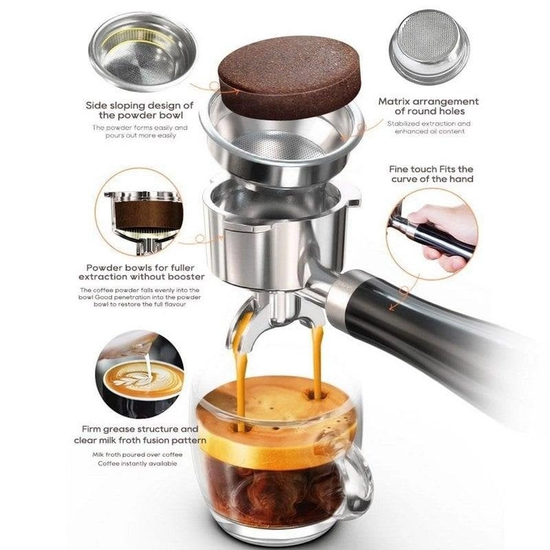 Kaffeemaschine Halbautomatisch HiBREW H10A 1,8 l 19 Bar mit Milchaufschäumer