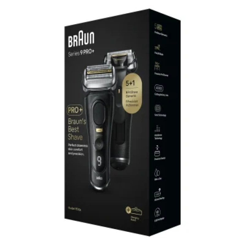 Braun Series 9 Pro+ 9510s Nass- und Trockenrasierer, kabelloser Folienrasierer, schwarz