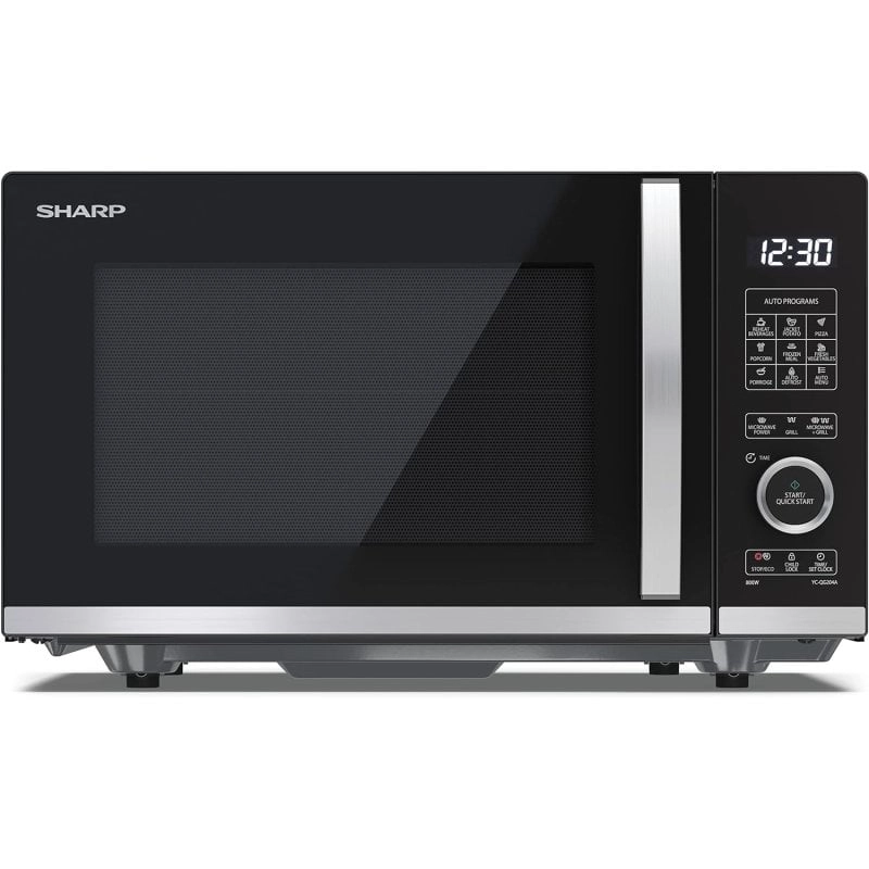 Sharp YC-QG204AE-B Mikrowelle mit Grill, 20 l, 800 W, schwarz