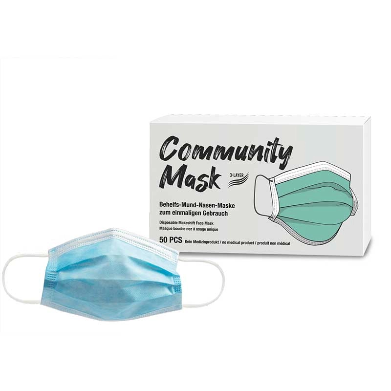LOVE FOR HAIR Dreilagige Community/OP-Maske (MNM) (50 Stueck)