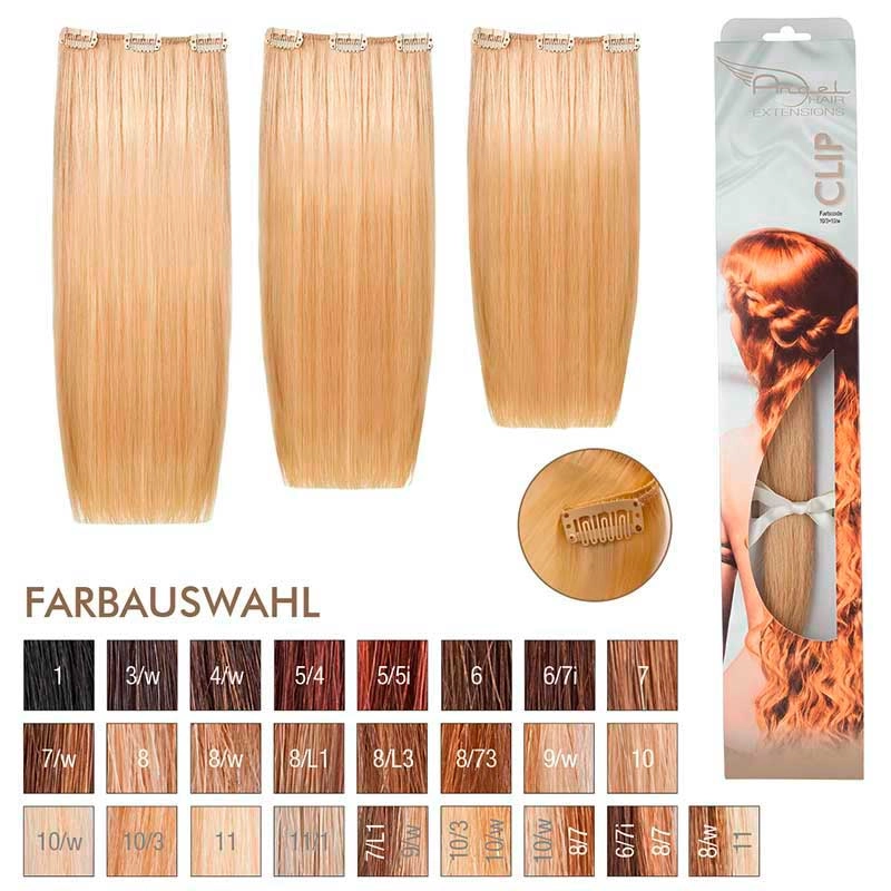 Angel Hair Clip Extension 10/3 + 10/w Hell-lichtblond gold / hell-lichtblond warm (3 Stueck)