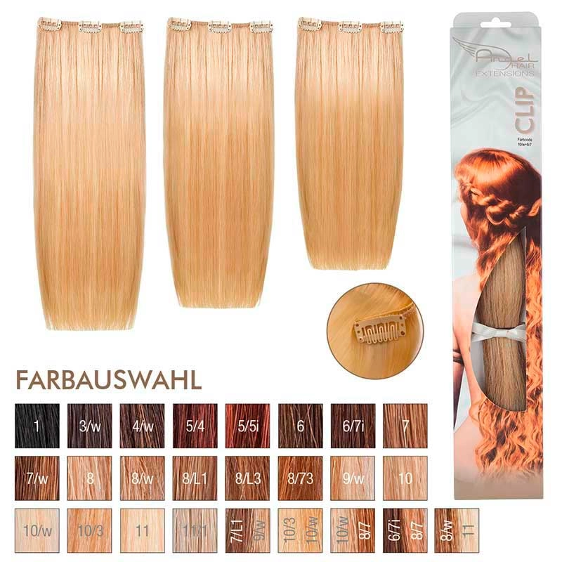 Angel Hair Clip Extension 10/w + 8/7 Hell-lichtblond warm / hellblond braun (3 Stueck)