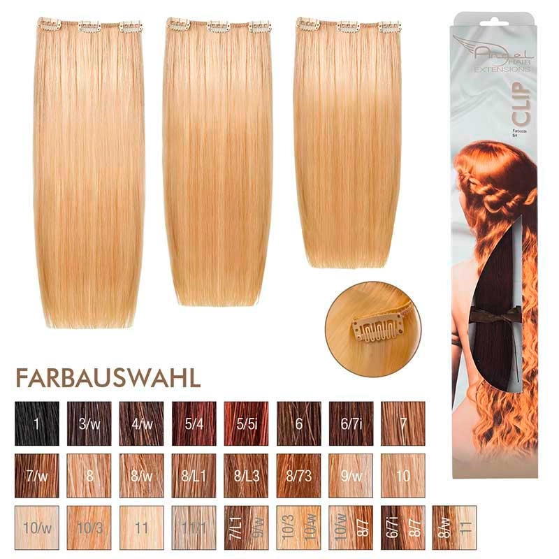 Angel Hair Clip Extension 5/4 Hellbraun rot (3 Stueck)