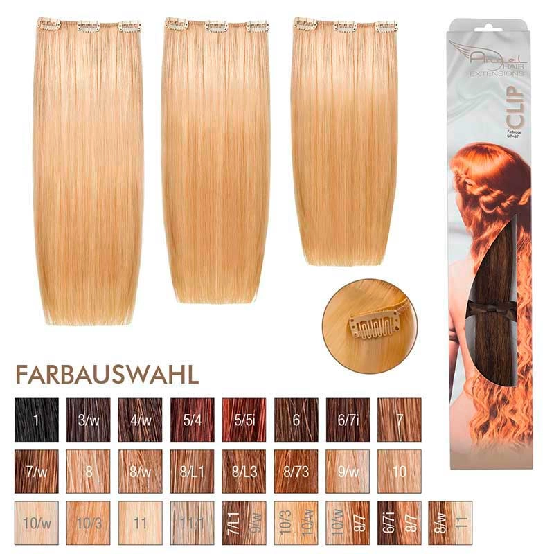Angel Hair Clip Extension 6/7i + 8/7 Dunkelblond braun / hellblond braun (3 Stueck)