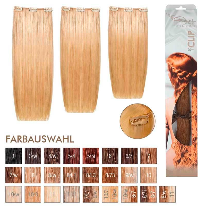 Angel Hair Clip Extension 8/73 Hellblond braun-gold (3 Stueck)