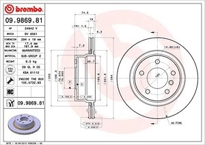 BREMBO Bremsscheibe 09.9869.81 Bremsscheiben,Scheibenbremsen BMW,Z4 Roadster (E85),Z4 Coupe (E86)