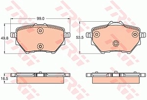 TRW Bremsbelagsatz GDB2036 Bremsbeläge,Bremsklötze OPEL,PEUGEOT,CITROËN,GRANDLAND X (A18),Corsa F,COMBO Großraumlimousine (X19)