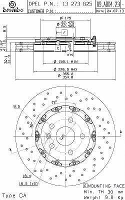 BREMBO Bremsscheibe 09.A771.11 Bremsscheiben,Scheibenbremsen LAND ROVER,Range Rover III (L322)