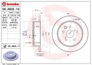 BREMBO Bremsscheibe 08.A635.11 Bremsscheiben,Scheibenbremsen LEXUS,IS II (GSE2_, ALE2_, USE2_),IS III (GSE3_, AVE3_)