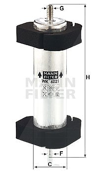 MANN-FILTER Kraftstofffilter WK 6021 Leitungsfilter,Spritfilter AUDI,PORSCHE,Q5 (8RB),Macan (95B)