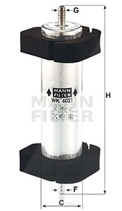 MANN-FILTER Kraftstofffilter WK 6021 Leitungsfilter,Spritfilter AUDI,PORSCHE,Q5 (8RB),Macan (95B)