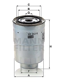 MANN-FILTER Kraftstofffilter WK 940/16 x Leitungsfilter,Spritfilter MITSUBISHI,SUZUKI,PAJERO III (V7_W, V6_W),L 200 (K7_T, K6_T)