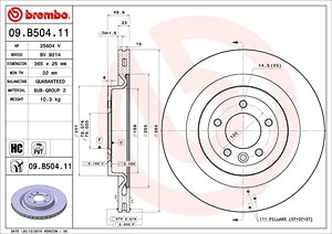 BREMBO Bremsscheibe 09.B504.11 Bremsscheiben,Scheibenbremsen LAND ROVER,Range Rover Sport (L494),Range Rover IV (L405),Discovery V (L462)