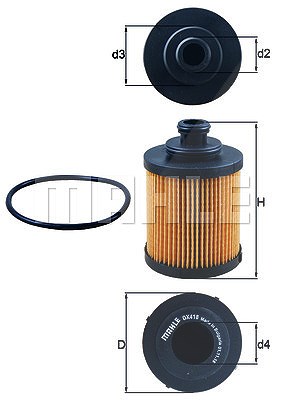 MAHLE ORIGINAL Ölfilter OX 418D Motorölfilter,Filter für Öl OPEL,FORD,FIAT,Corsa D Schrägheck (S07),Corsa C Schrägheck (X01),Meriva A (X03)