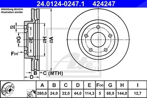 ATE Bremsscheibe 24.0124-0247.1 Bremsscheiben,Scheibenbremsen NISSAN,JUKE (F15),PULSAR Schrägheck (C13),Sentra VII (B17),TIIDA Schrägheck (C12)