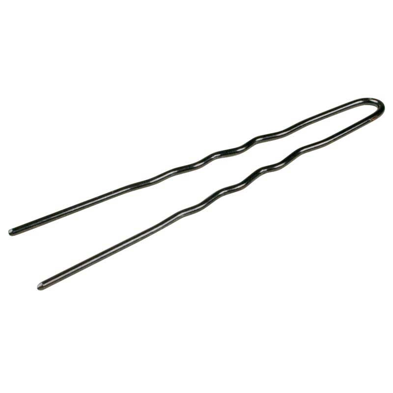 Mex pro Hair U-Haarnadel 70 mm gewellt, Schwarz (12 Stueck)