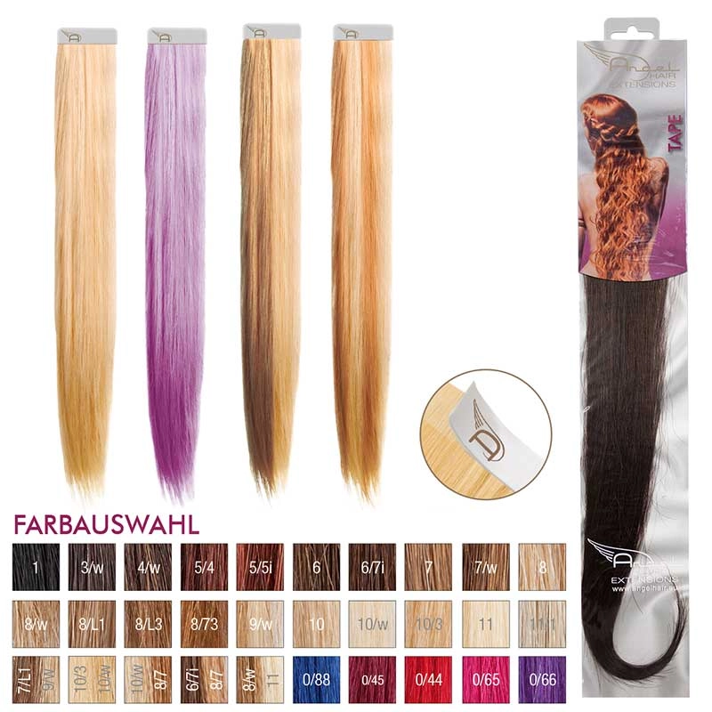 Angel Hair Tape Extension 3/w Dunkelbraun warm (4 Stueck)
