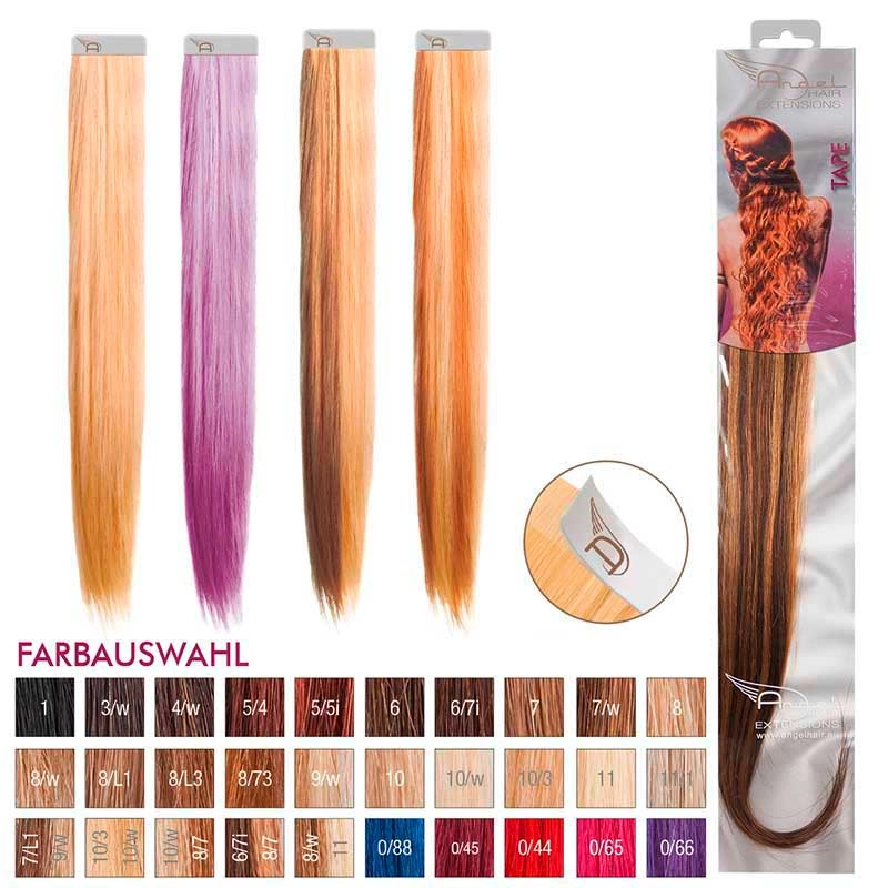 Angel Hair Tape Extension 6/7i + 8/7 Dunkelblond braun / hellblond braun (4 Stueck)