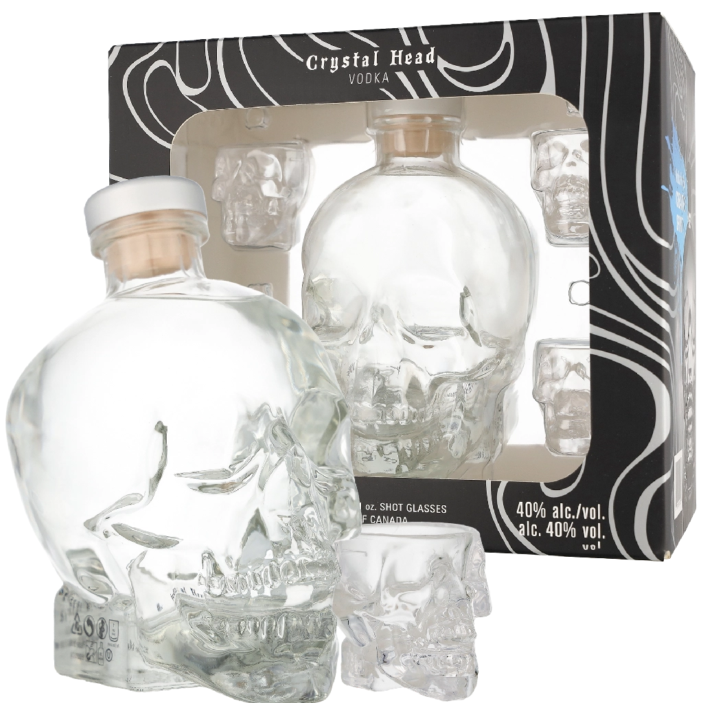Crystal Head + 4 Gläser 0.70 liter Wodka